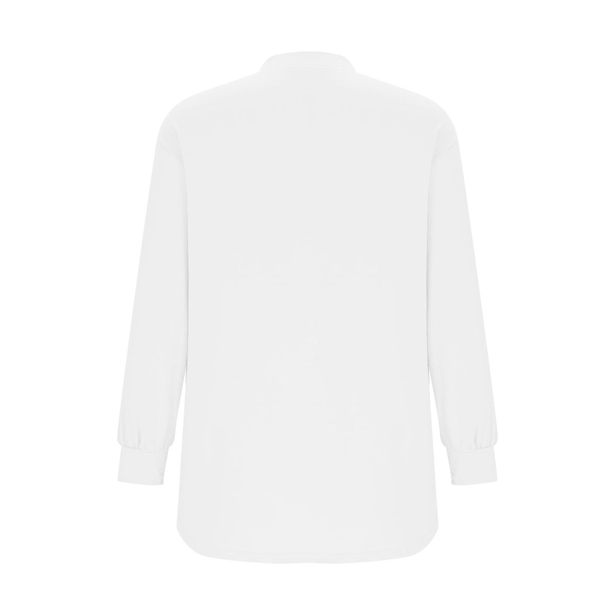 Solid Color Crew Neck Button Detail Long Sleeve Sweatshirt Casual Fashion Top