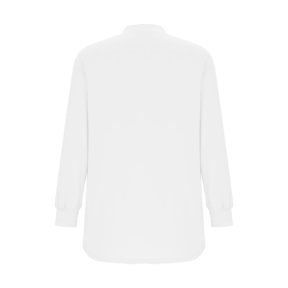 Solid Color Crew Neck Button Detail Long Sleeve Sweatshirt Casual Fashion Top